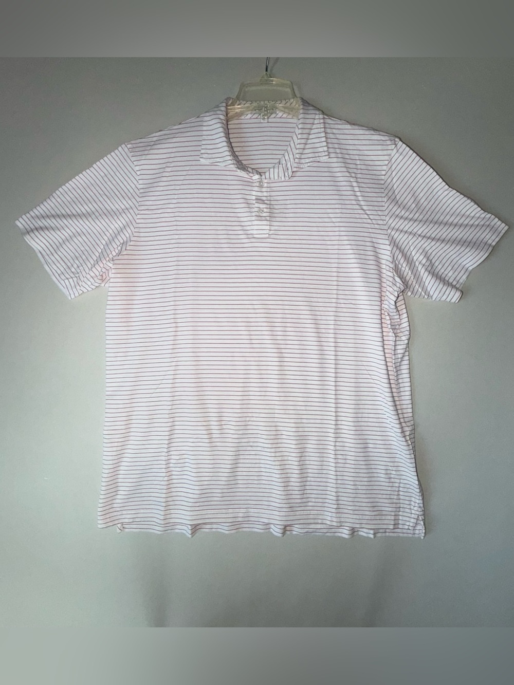 Title 416: Peter Millar Pima Cotton Pink Stripe Polo Shirt XL